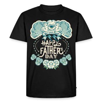 Fête des pères, mysticisme et magie, œil qui voit tout - T-shirt Premium bio Homme - noir - Devant - Nico (187cm)