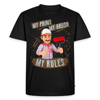 Peintre, maître peintre, peintre drôle de dicton - T-shirt Premium bio Homme - noir - Devant - Nico (187cm)