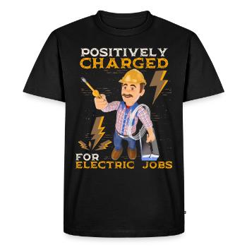 Electrician, electronics technician funny saying - Men's Premium Organic T-Shirt - black - Front - Nico (187cm)