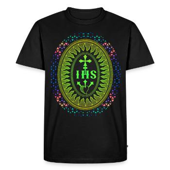 Jesus, Jesus Christ, IHS Jesuits, Jesuit Order - Men's Premium Organic T-Shirt - black - Front - Nico (187cm)