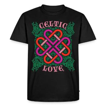 Celtic, Celtic motif, Celtic heart, Valentine's Day - Men's Premium Organic T-Shirt - black - Front - Nico (187cm)