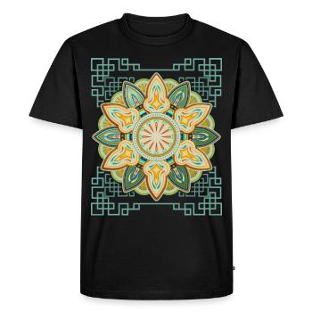 Vintage Mandala Design 3D Mandala - Men's Premium Organic T-Shirt - black - Front - Nico (187cm)