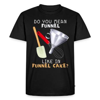 Cake Funnel Cake fried cake American - Men's Premium Organic T-Shirt - black - Front - Nico (187cm)