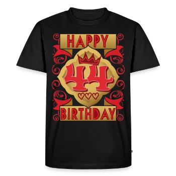 44e anniversaire 44 ans dicton, design vintage - T-shirt Premium bio Homme - noir - Devant - Nico (187cm)