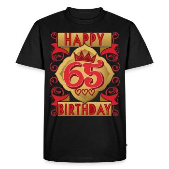65e anniversaire 65 ans dicton, design vintage - T-shirt Premium bio Homme - noir - Devant - Nico (187cm)