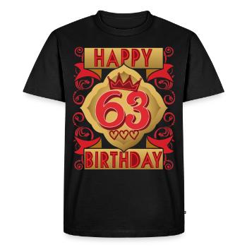 63ème anniversaire 63 ans dicton, design vintage - T-shirt Premium bio Homme - noir - Devant - Nico (187cm)