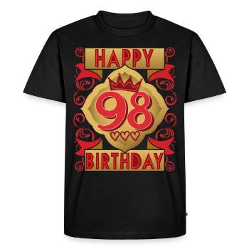 98th birthday 98 years old saying, vintage design - Men's Premium Organic T-Shirt - black - Front - Nico (187cm)