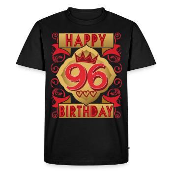 96th birthday 96 years old saying, vintage design - Men's Premium Organic T-Shirt - black - Front - Nico (187cm)