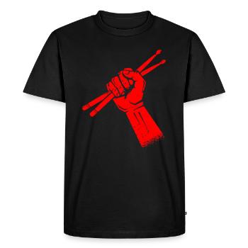 Batterie Batteur Baguettes - T-shirt Premium bio Homme - noir - Devant - Nico (187cm)