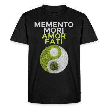 Dicton latin Memento-Mori, motivation - T-shirt Premium bio Homme - noir - Devant - Nico (187cm)