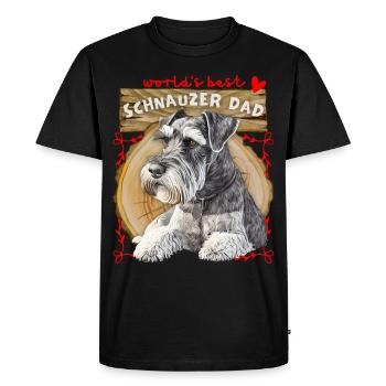 Schnauzer, Best-Schnauzer-Dad, Schnauzer-Papa - T-shirt Premium bio Homme - noir - Devant - Nico (187cm)