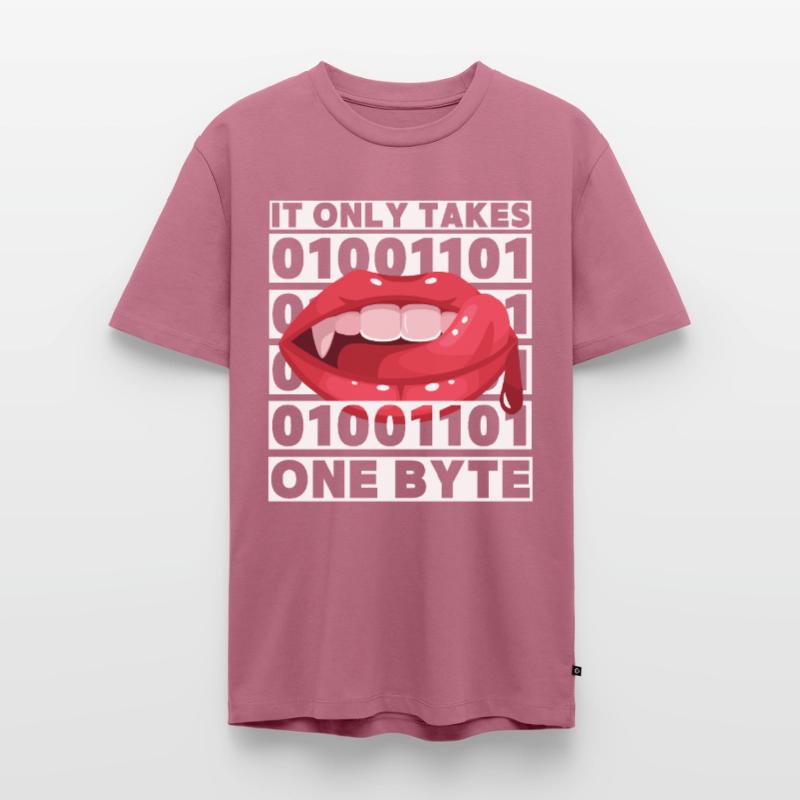 Bit bytes Binary Computer Nerd, Vampire, Dire, Jeu de mots T-shirt Premium bio Homme