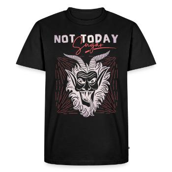 Diable-Diable, drôle de dire Not-Today-Satan - T-shirt Premium bio Homme - noir - Devant - Nico (187cm)
