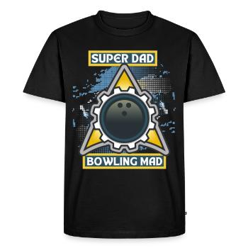 Bowling Dad, drôle de dicton, Bowling papa - T-shirt Premium bio Homme - noir - Devant - Nico (187cm)