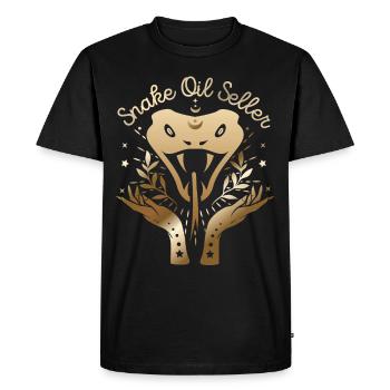 Snake, Snake Oil Seller, Saying - Men's Premium Organic T-Shirt - black - Front - Nico (187cm)