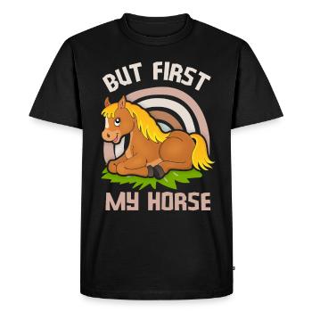 Cheval Kawaii, drôle de dicton pour les amateurs de chevaux - T-shirt Premium bio Homme - noir - Devant - Nico (187cm)