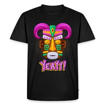 Aztèques, culture maya, masque folklorique de culture tribale - T-shirt Premium bio Homme - noir - Devant - Nico (187cm)