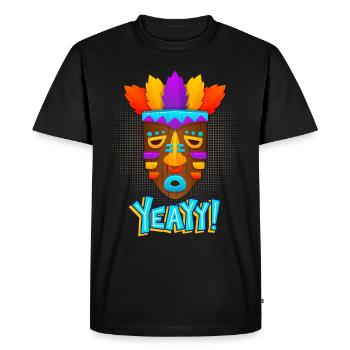 Aztèques, culture maya, masque folklorique de culture tribale - T-shirt Premium bio Homme - noir - Devant - Nico (187cm)