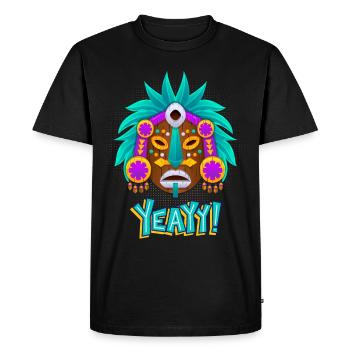 Aztèques, culture maya, masque folklorique de culture tribale - T-shirt Premium bio Homme - noir - Devant - Nico (187cm)