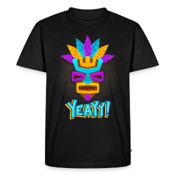Aztèques, culture maya, masque folklorique de culture tribale - T-shirt Premium bio Homme - noir - Devant - Nico (187cm)