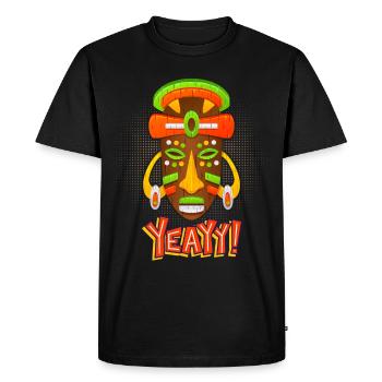 Aztèques, culture maya, masque folklorique de culture tribale - T-shirt Premium bio Homme - noir - Devant - Nico (187cm)