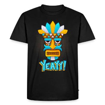 Aztèques, culture maya, masque folklorique de culture tribale - T-shirt Premium bio Homme - noir - Devant - Nico (187cm)