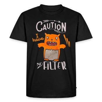 Sarcasme, drôle de dicton avec chat, gueule de bois - T-shirt Premium bio Homme - noir - Devant - Nico (187cm)