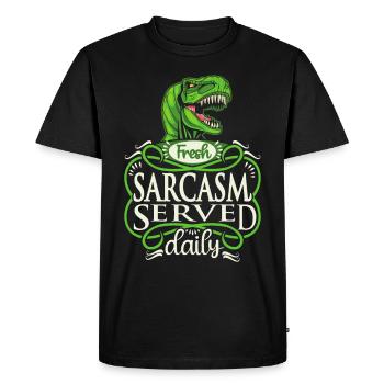 Dinosaures, sarcasme, drôle de dicton typographie - T-shirt Premium bio Homme - noir - Devant - Nico (187cm)