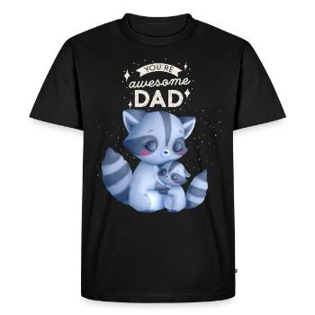 Father's Day, Daddy-Daddy, Daddy-Funny Raccoons - Men's Premium Organic T-Shirt - black - Front - Nico (187cm)