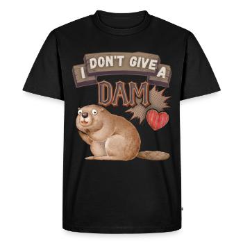 Drôle de castor, dison de castor, jeu de mots, jeu de mots - T-shirt Premium bio Homme - noir - Devant - Nico (187cm)