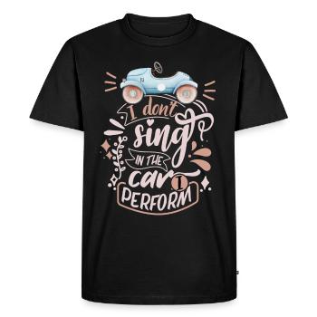 Voiture disant, drôle d’automobile, chant - T-shirt Premium bio Homme - noir - Devant - Nico (187cm)