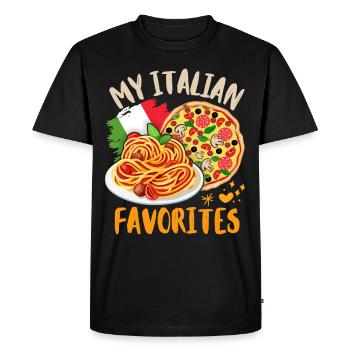 Pâtes à pizza, cuisine italienne, délicieuse Italie - T-shirt Premium bio Homme - noir - Devant - Nico (187cm)