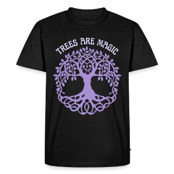 Tree illustration, saying, tree of life - Men's Premium Organic T-Shirt - black - Front - Nico (187cm)