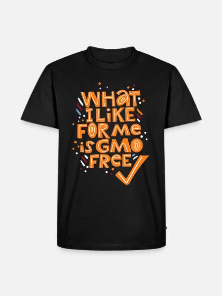 Lebensmittel ohne Gentechnik, GMO-Technik, Spruch - Männer Premium Bio T-Shirt - Schwarz