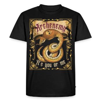 Serpent Cobra avec crâne, style vintage, dicton - T-shirt Premium bio Homme - noir - Devant - Nico (187cm)