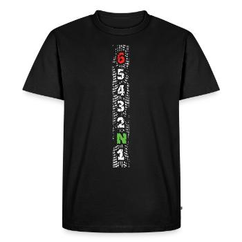 1N23456 - Changement de vitesse moto - T-shirt Premium bio Homme - noir - Devant - Nico (187cm)