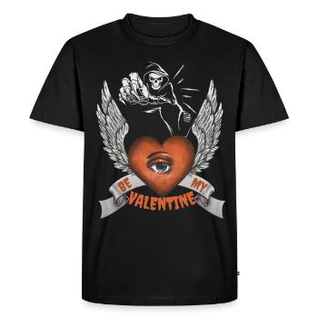Horror Skeleton Valentine's Day Skull Heart, Saying - Men's Premium Organic T-Shirt - black - Front - Nico (187cm)