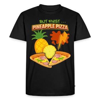 Pineapple Pizza, Pineapple Pizza, Hawaii Pizza Saying - Men's Premium Organic T-Shirt - black - Front - Nico (187cm)