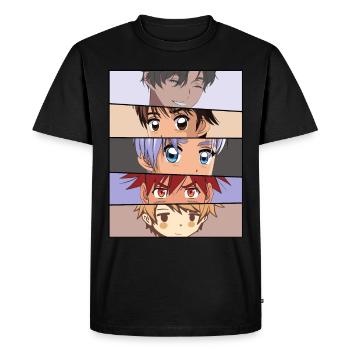 Anime Boys Face Eyes - Men's Premium Organic T-Shirt - black - Front - Nico (187cm)