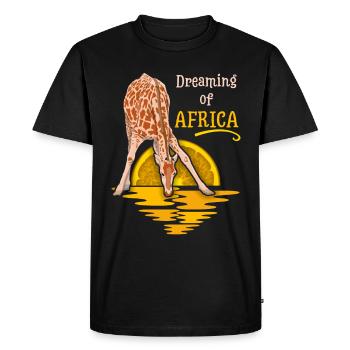 Afrique girafe, coucher de soleil, Afrique dicton - T-shirt Premium bio Homme - noir - Devant - Nico (187cm)