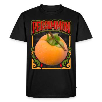 Persimmon, persimmon fruit, illustration - Men's Premium Organic T-Shirt - black - Front - Nico (187cm)