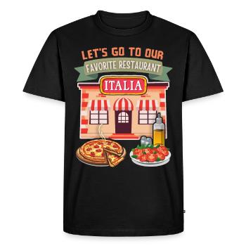 Pizzeria Italia, restaurant italien, disant - T-shirt Premium bio Homme - noir - Devant - Nico (187cm)