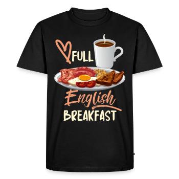 Petit-déjeuner anglais, devis de petit-déjeuner anglais - T-shirt Premium bio Homme - noir - Devant - Nico (187cm)