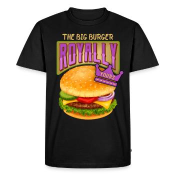 Burger-Cheeseburger Dire Hamburger-Royale - T-shirt Premium bio Homme - noir - Devant - Nico (187cm)