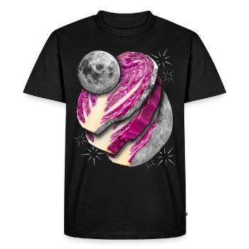Surréalisme, pleine lune en tranches, chou rouge - T-shirt Premium bio Homme - noir - Devant - Nico (187cm)