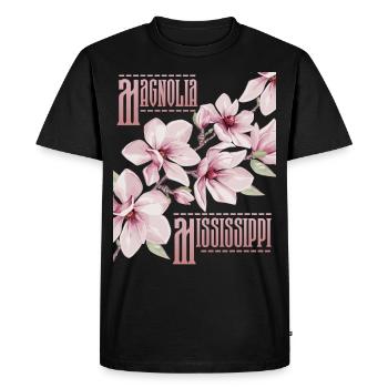 Magnolia National Flower État du Mississippi États-Unis - T-shirt Premium bio Homme - noir - Devant - Nico (187cm)