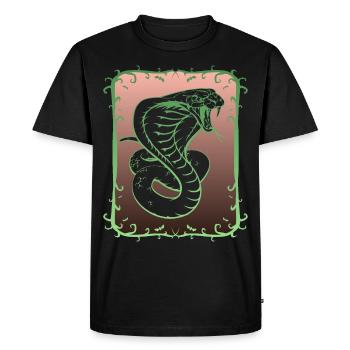 Serpent Cobra, dent empoisonnée - T-shirt Premium bio Homme - noir - Devant - Nico (187cm)