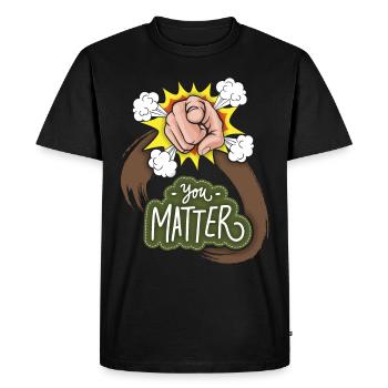 Motivation-Inspiration Index Finger Saying, Comic - Men's Premium Organic T-Shirt - black - Front - Nico (187cm)