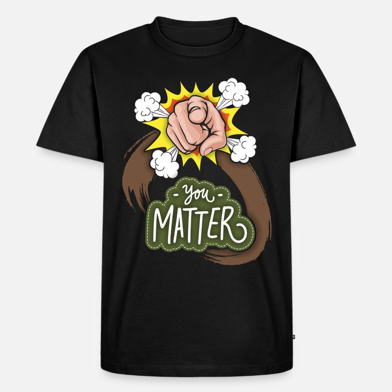 Motivation-Inspiration Zeigefinger Spruch, Comic - Männer Premium Bio T-Shirt - Schwarz