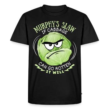 Chou drôle, drôle de dicton, Murphy’s Slaw, bande dessinée - T-shirt Premium bio Homme - noir - Devant - Nico (187cm)